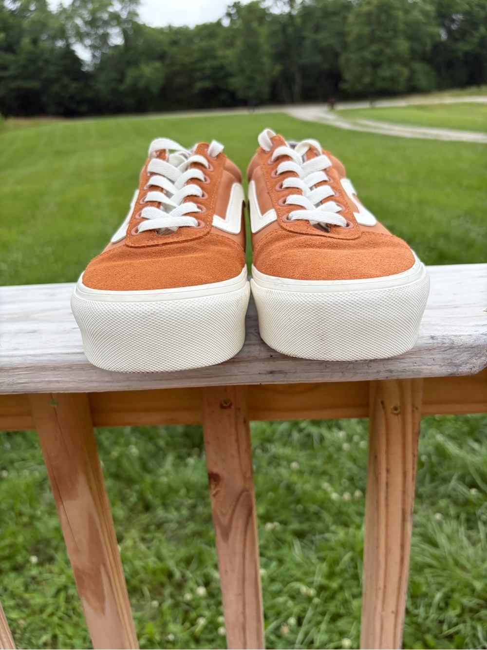 Womens Vans Ward Platform Plaid Lined Glazed Ginger Sneakers Shoes Size 8 - Picture 3 of 12